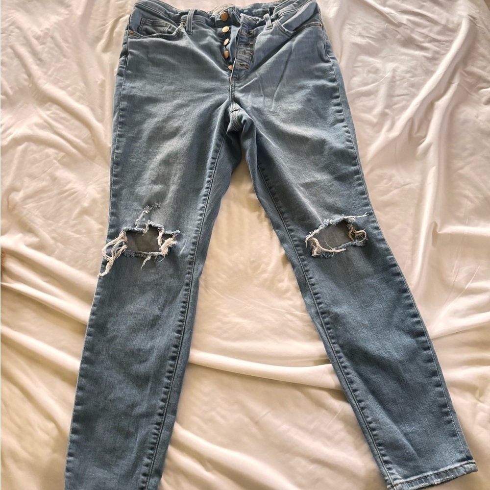 Universal Thread Denim Button Fly High Rise Skinn… - image 7